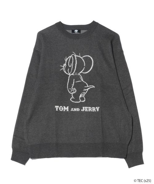 Tom＆Jerry（トムアンドジェリー）の「【公式】トムとジェリー　ジャガードニット（ニット/セーター・メンズ・ホワイト/スミクロ/ネイビー/グレイッシュベージュ・M/L）」の5枚目の写真