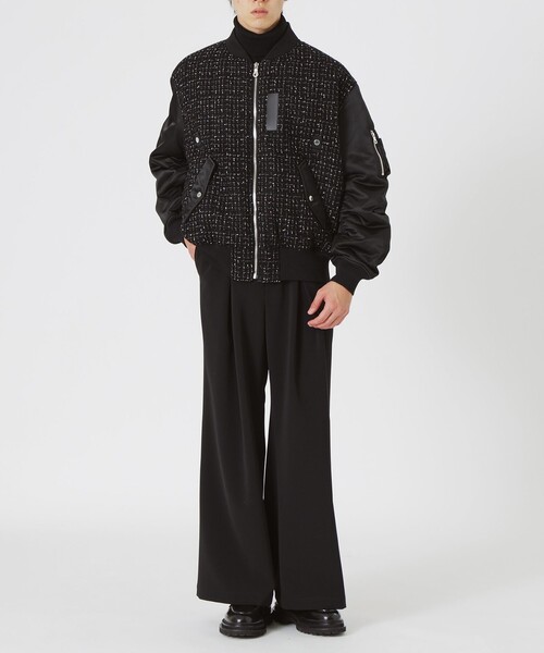 LOVELESS（ラブレス）の「モノトーンツイードコンビMA-1（MA-1・メンズ・ブラック・L/M/S）」の5枚目の写真