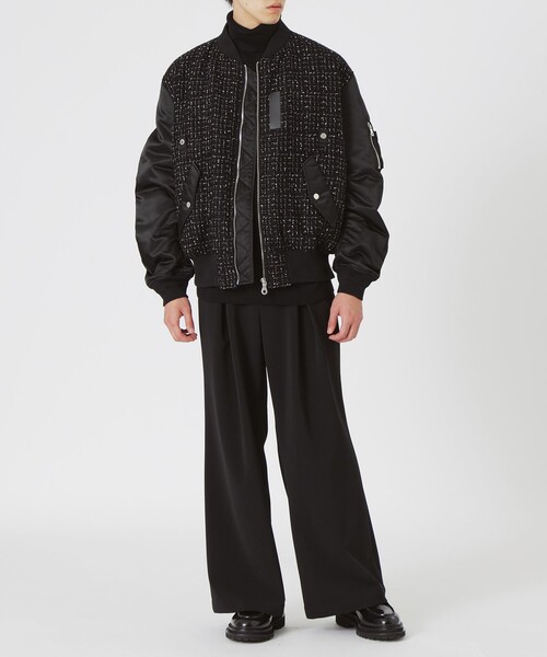 LOVELESS（ラブレス）の「モノトーンツイードコンビMA-1（MA-1・メンズ・ブラック・L/M/S）」の6枚目の写真