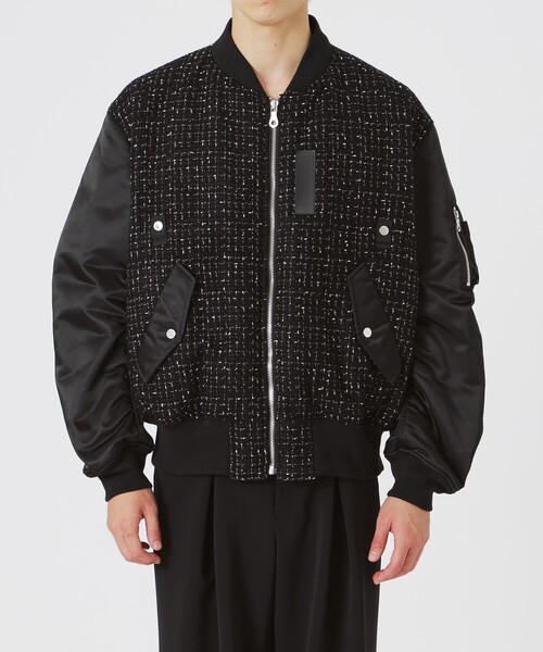 LOVELESS（ラブレス）の「モノトーンツイードコンビMA-1（MA-1・メンズ・ブラック・L/M/S）」の7枚目の写真