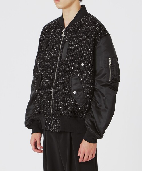 LOVELESS（ラブレス）の「モノトーンツイードコンビMA-1（MA-1・メンズ・ブラック・L/M/S）」の8枚目の写真