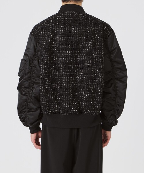 LOVELESS（ラブレス）の「モノトーンツイードコンビMA-1（MA-1・メンズ・ブラック・L/M/S）」の9枚目の写真