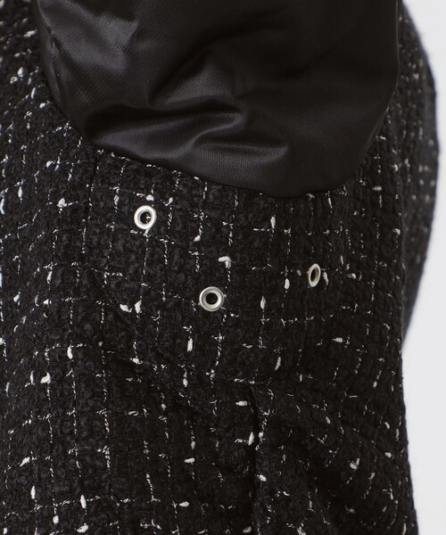 LOVELESS（ラブレス）の「モノトーンツイードコンビMA-1（MA-1・メンズ・ブラック・L/M/S）」の10枚目の写真