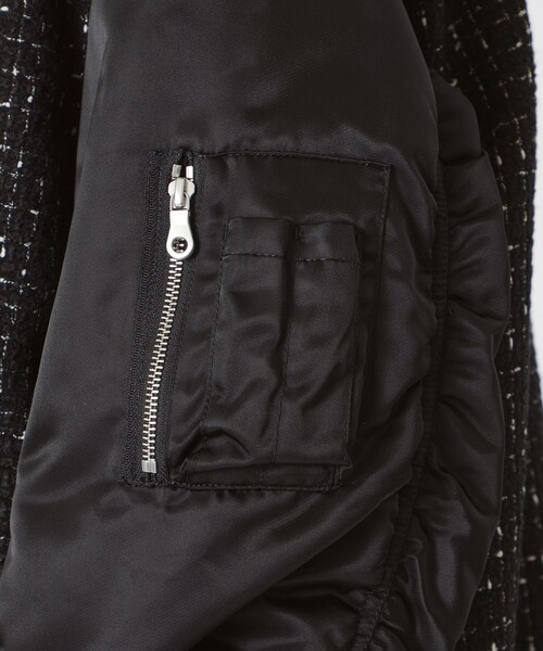 LOVELESS（ラブレス）の「モノトーンツイードコンビMA-1（MA-1・メンズ・ブラック・L/M/S）」の12枚目の写真