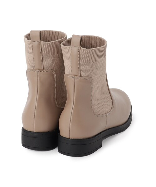 grove（グローブ）の「【人間工学/履き心地らくちん】ニットコンビブーツ（ブーツ・レディース・ブラック/ブラウン系その他・M/L/S）」の3枚目の写真