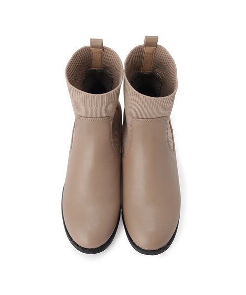 grove（グローブ）の「【人間工学/履き心地らくちん】ニットコンビブーツ（ブーツ・レディース・ブラック/ブラウン系その他・M/L/S）」の5枚目の写真