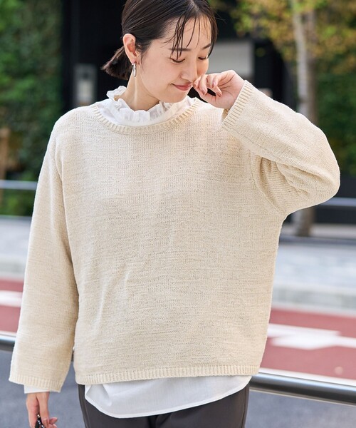 セール】テープヤーンボートネックニットプルオーバー（ニット