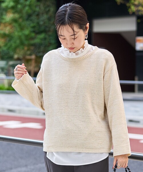 セール】テープヤーンボートネックニットプルオーバー（ニット