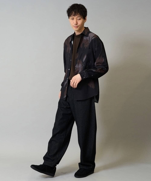 a.v.v（アーヴェヴェ）の「【洗濯機で洗える】デニムバレルレッグイージーパンツ（その他パンツ・メンズ・ネイビー/ブラック・48/46）」の13枚目の写真