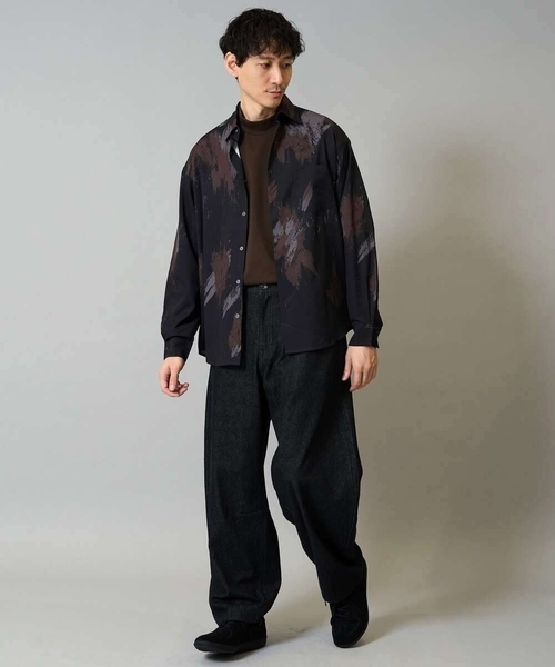 a.v.v（アーヴェヴェ）の「【洗濯機で洗える】デニムバレルレッグイージーパンツ（その他パンツ・メンズ・ネイビー/ブラック・48/46）」の4枚目の写真