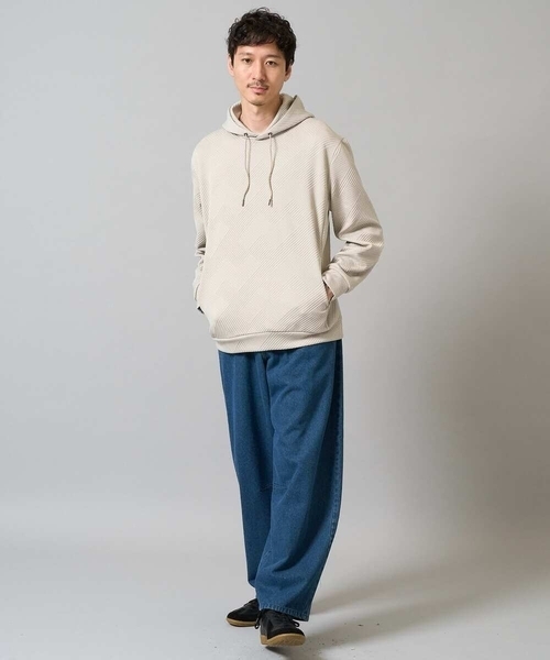 a.v.v（アーヴェヴェ）の「【洗濯機で洗える】デニムバレルレッグイージーパンツ（その他パンツ・メンズ・ネイビー/ブラック・48/46）」の12枚目の写真