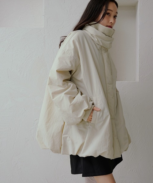 apres jour clair（アプレジュールクレア）の「【apres jour clair】バルーン中綿アウター（ブルゾン・レディース・ブラック/ブラウン/アイボリー/ベージュ・フリー/X-LARGE）」の5枚目の写真