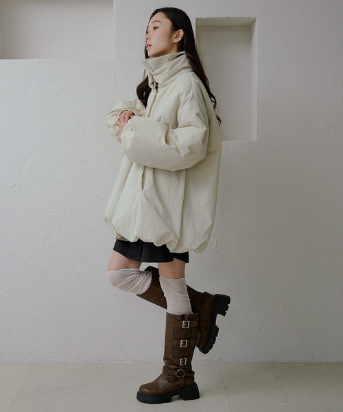 apres jour clair（アプレジュールクレア）の「【apres jour clair】バルーン中綿アウター（ブルゾン・レディース・ブラック/ブラウン/アイボリー/ベージュ・フリー/X-LARGE）」の8枚目の写真