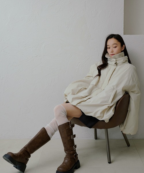 apres jour clair（アプレジュールクレア）の「【apres jour clair】バルーン中綿アウター（ブルゾン・レディース・ブラック/ブラウン/アイボリー/ベージュ・フリー/X-LARGE）」の7枚目の写真