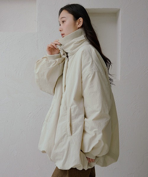 apres jour clair（アプレジュールクレア）の「【apres jour clair】バルーン中綿アウター（ブルゾン・レディース・ブラック/ブラウン/アイボリー/ベージュ・フリー/X-LARGE）」の14枚目の写真