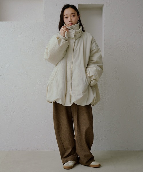 apres jour clair（アプレジュールクレア）の「【apres jour clair】バルーン中綿アウター（ブルゾン・レディース・ブラック/ブラウン/アイボリー/ベージュ・フリー/X-LARGE）」の17枚目の写真