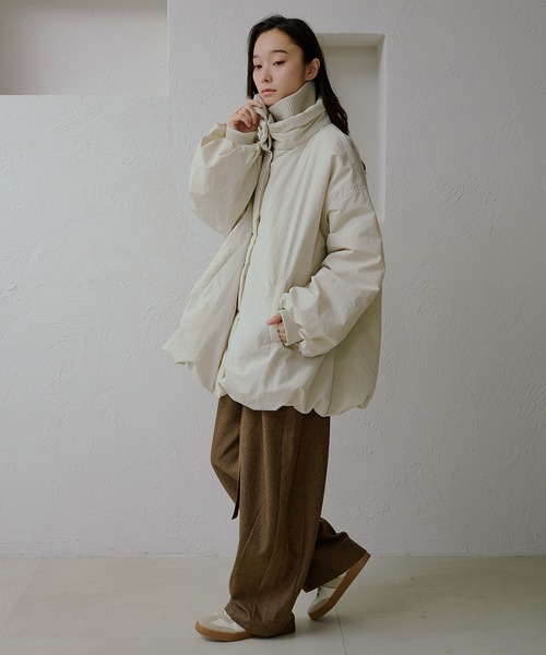 apres jour clair（アプレジュールクレア）の「【apres jour clair】バルーン中綿アウター（ブルゾン・レディース・ブラック/ブラウン/アイボリー/ベージュ・フリー/X-LARGE）」の21枚目の写真