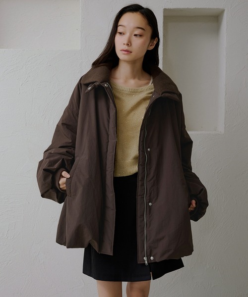 【定価4万】 高見え！ノーカラー フリル ブルゾン ボリュームアウター バルーン 楽天市場】【半額クーポン対象】ノーカラーブルゾン ジャガード フリル