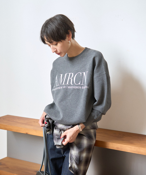 AMERICANA（アメリカーナ）の「【AMERICANA×MICA＆DEAL/ アメリカーナ×マイカ】ロゴニット（ニット/セーター・レディース・グレー/ネイビー/キャメル・フリー）」の5枚目の写真