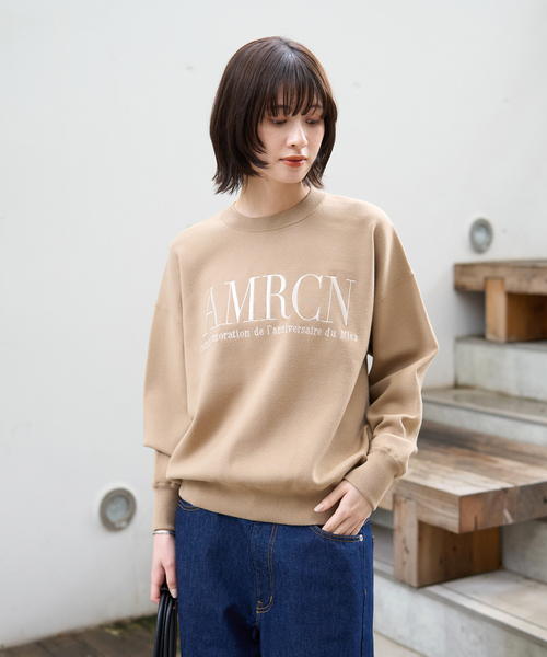 AMERICANA（アメリカーナ）の「【AMERICANA×MICA＆DEAL/ アメリカーナ×マイカ】ロゴニット（ニット/セーター・レディース・グレー/ネイビー/キャメル・フリー）」の12枚目の写真
