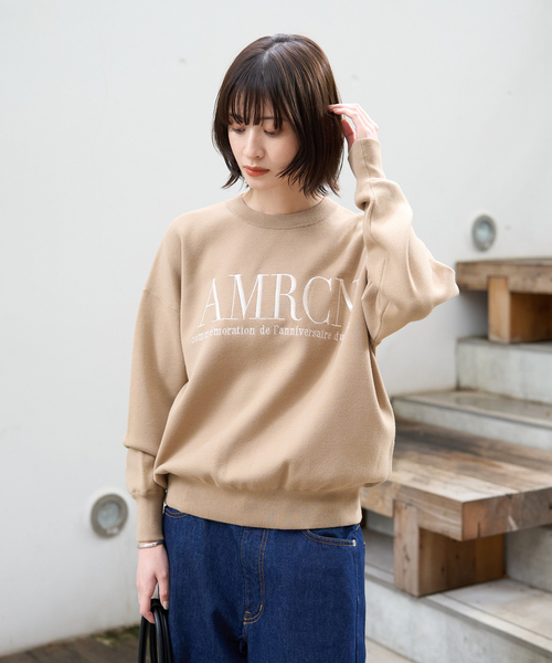 AMERICANA（アメリカーナ）の「【AMERICANA×MICA＆DEAL/ アメリカーナ×マイカ】ロゴニット（ニット/セーター・レディース・グレー/ネイビー/キャメル・フリー）」の13枚目の写真
