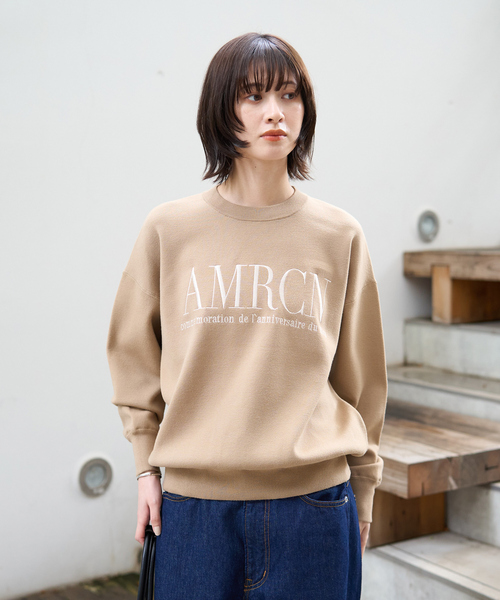 AMERICANA（アメリカーナ）の「【AMERICANA×MICA＆DEAL/ アメリカーナ×マイカ】ロゴニット（ニット/セーター・レディース・グレー/ネイビー/キャメル・フリー）」の15枚目の写真