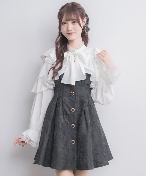 couture BY ROJITA(クチュールバイロジータ)の「ラッフルミニワンピース(ワンピース・レディース・ブラック/ピンク/その他/マルチ・FREE)」の4枚目の写真