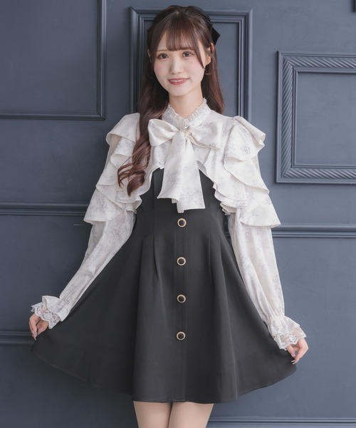 couture BY ROJITA(クチュールバイロジータ)の「ラッフルミニワンピース(ワンピース・レディース・ブラック/ピンク/その他/マルチ・FREE)」の2枚目の写真