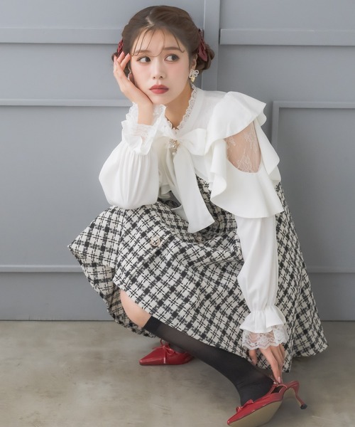 couture BY ROJITA(クチュールバイロジータ)の「ラッフルミニワンピース(ワンピース・レディース・ブラック/ピンク/その他/マルチ・FREE)」の10枚目の写真