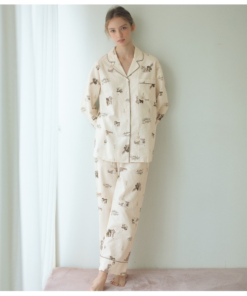 キャットフランネルシャツパジャマ（ルームウェア/パジャマ