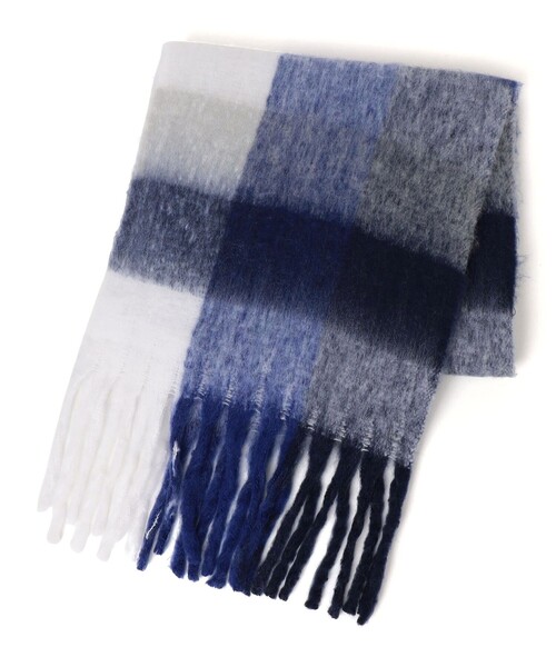 SHIPS any（シップス エニィ）の「SHIPS any:〈手洗い可能〉ボリューム シャギー チェック マフラー (ユニセックス) 25AW◇（マフラー・メンズ・ワイン/ブラック/ブルー/グリーン/イエロー/ネイビー・ONE SIZE）」の8枚目の写真