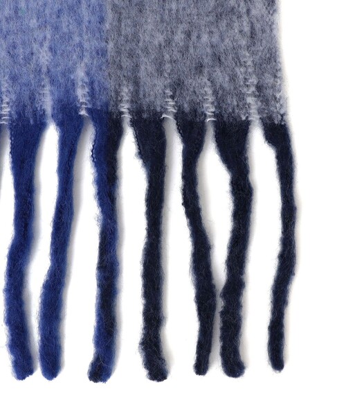 SHIPS any（シップス エニィ）の「SHIPS any:〈手洗い可能〉ボリューム シャギー チェック マフラー (ユニセックス) 25AW◇（マフラー・メンズ・ワイン/ブラック/ブルー/グリーン/イエロー/ネイビー・ONE SIZE）」の9枚目の写真