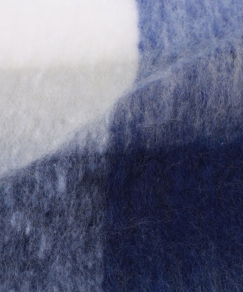 SHIPS any:〈手洗い可能〉ボリューム シャギー チェック マフラー