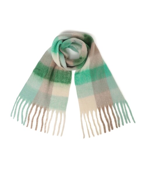 SHIPS any（シップス エニィ）の「SHIPS any:〈手洗い可能〉ボリューム シャギー チェック マフラー (ユニセックス) 25AW◇（マフラー・メンズ・ワイン/ブラック/ブルー/グリーン/イエロー/ネイビー・ONE SIZE）」の14枚目の写真