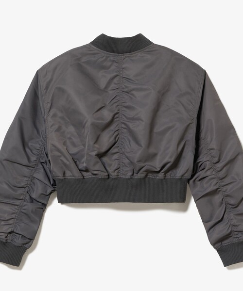 LACOSTE（ラコステ）の「クロップド丈 ショートMA-1ジャケット（ブルゾン・レディース・オリーブ/グレー・38/36/34/40）」の4枚目の写真