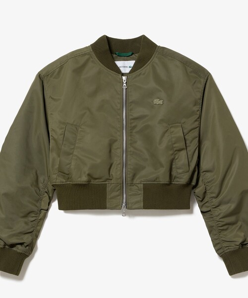 LACOSTE（ラコステ）の「クロップド丈 ショートMA-1ジャケット（ブルゾン・レディース・オリーブ/グレー・38/36/34/40）」の13枚目の写真