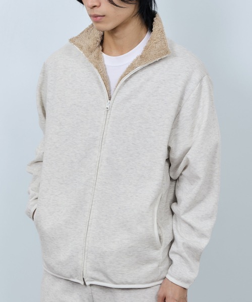 NAVY(ネイビー)の「【NAVY / ネイビー】 裏ボアフルジップブルゾン(ブルゾン・メンズ・オートミール/杢グレー/ネイビー/ブラック・L/M/XL/S)」の3枚目の写真