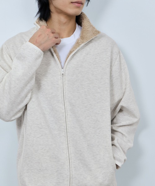NAVY(ネイビー)の「【NAVY / ネイビー】 裏ボアフルジップブルゾン(ブルゾン・メンズ・オートミール/杢グレー/ネイビー/ブラック・L/M/XL/S)」の6枚目の写真