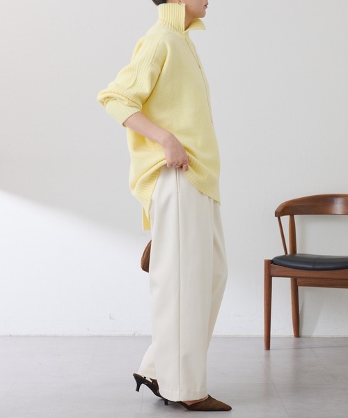 COLLAGE GALLARDAGALANTE(コラージュガリャルダガランテ)の「裏起毛ボンディングイージーパンツ/WEB限定カラー展開(その他パンツ・レディース・アイボリー/ブラック/ライトグレー・FREE)」の4枚目の写真