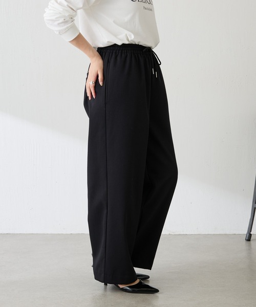 COLLAGE GALLARDAGALANTE(コラージュガリャルダガランテ)の「裏起毛ボンディングイージーパンツ/WEB限定カラー展開(その他パンツ・レディース・アイボリー/ブラック/ライトグレー・FREE)」の9枚目の写真