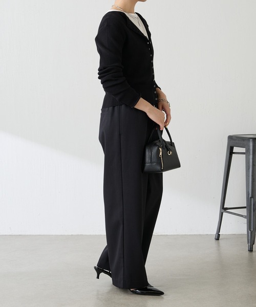 COLLAGE GALLARDAGALANTE(コラージュガリャルダガランテ)の「裏起毛ボンディングイージーパンツ/WEB限定カラー展開(その他パンツ・レディース・アイボリー/ブラック/ライトグレー・FREE)」の5枚目の写真