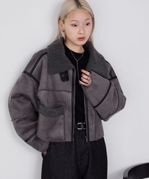 forksy.(フォルクシー)の【forksy.】ヴィンテージライクショート丈フェイクボアムートンジャケット(ムートンコート)