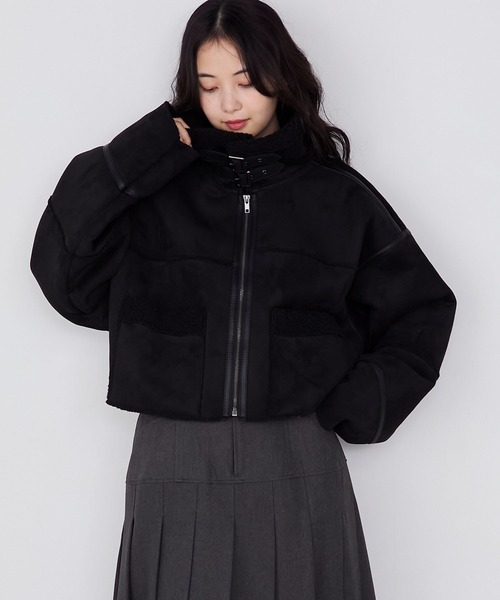 forksy.】ヴィンテージライクショート丈フェイクボアムートン