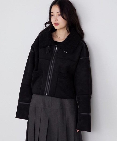 forksy.】ヴィンテージライクショート丈フェイクボアムートン