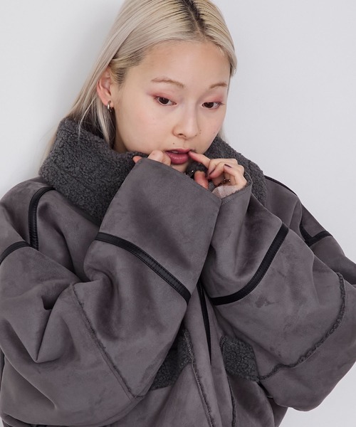 forksy.】ヴィンテージライクショート丈フェイクボアムートン