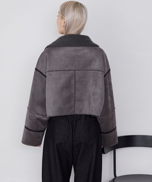 forksy.】ヴィンテージライクショート丈フェイクボアムートン