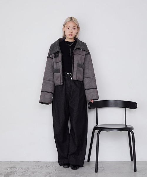 セール】【forksy.】ヴィンテージライクショート丈フェイクボア