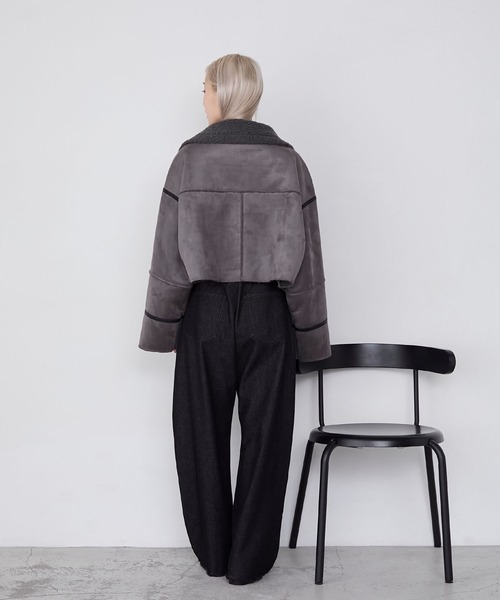 forksy.】ヴィンテージライクショート丈フェイクボアムートン