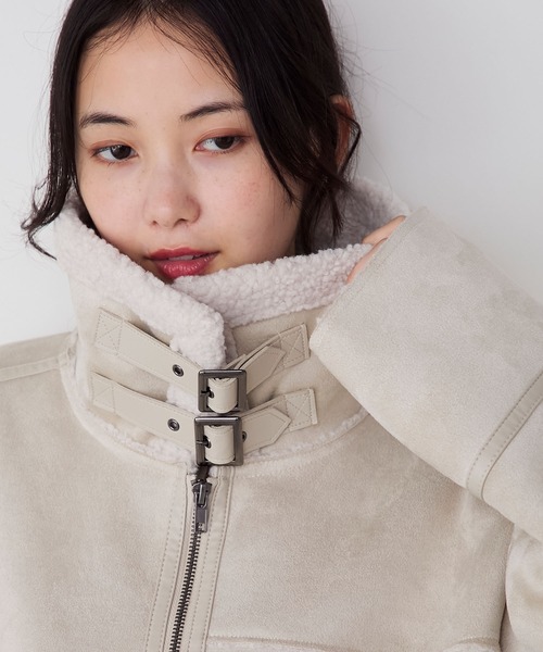 forksy.】ヴィンテージライクショート丈フェイクボアムートン