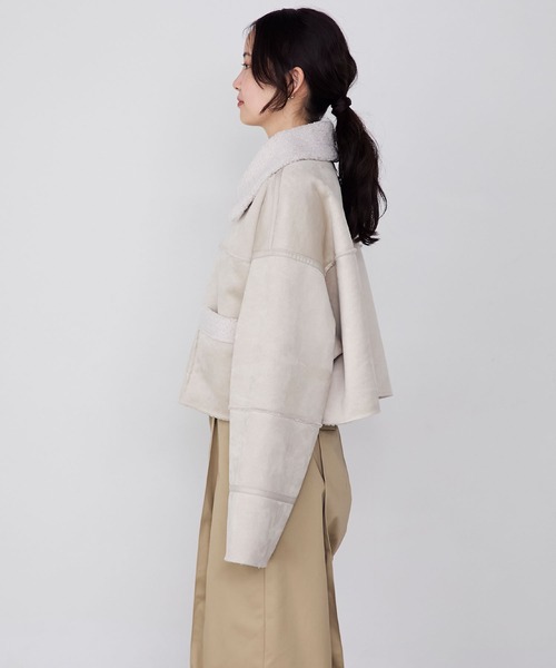 forksy.】ヴィンテージライクショート丈フェイクボアムートン